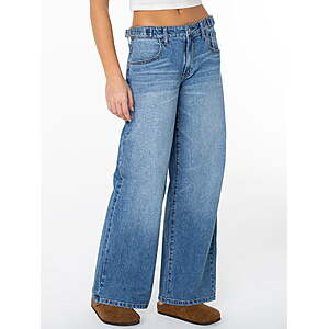 Celebrity Pink Women's and Women's Plus Wide Leg Baggy Jeans with Tab Waist (Medium Wash, Sizes 1-24W) $9.57 + Free S&H w/ Walmart+ or on $35+