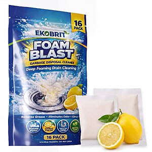 16-Pack Garbage Disposal Cleaner Drop-In Powder Packets (Fresh Orange Citrus) $10.34 w/ S&S + Free Shipping w/ Prime or on $35+