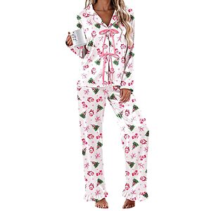 2-Piece Ekouaer Women's Satin Long Sleeve V-Neck Pajama Set (Various) $10.99 + Free Shipping w/ Prime or on $35+