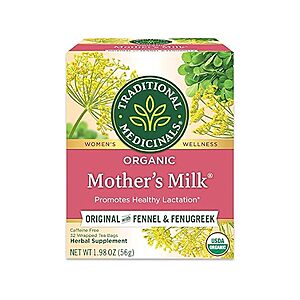 Traditional Medicinals Organic Mother's Milk, 32 Tea Bags $0.91 & More + Free Shipping w/ Prime