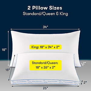 Sertapedic Balanced Support Bed Pillow, Standard/Queen $4.88
