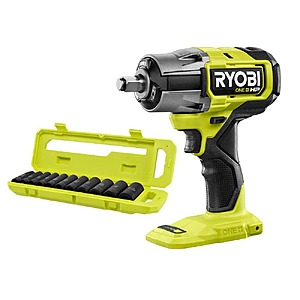 Ryobi ONE+ HP 18V Brushless Cordless 4-Mode 1/2 in. Impact Wrench (Tool Only) w/ 1/2 in. Metric Deep Impact Socket Set (11-PC) $143.97