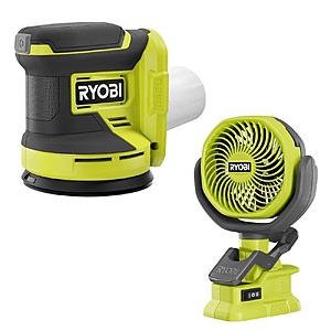 Ryobi ONE+ 18V Cordless 5 in. Random Orbit Sander with ONE+ 18V Cordless 4 in. Clamp Fan (Tools Only) $49.97