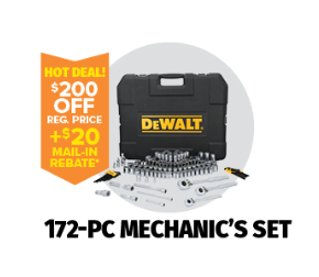 DEWALT TOUGHSERIES™ 3 Drive Mechanics Tool Set, 172-Pieces, DWMT45416 $139.99