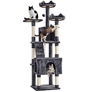 Yaheetech 72" Cat Tree w/ 2 Condos, 3 Platforms & Scratching Posts (Dark Gray) $51.00 + Free Shipping