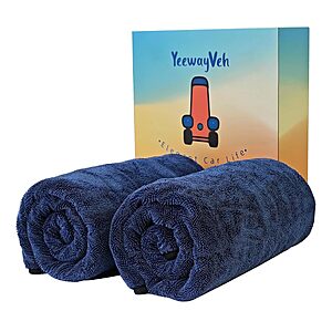 [Prime] 2-Pack 48"x32" YeewayVeh Long-Reach Pro Microfiber Car Drying Towels (Blue) $11.99 + Free Shipping
