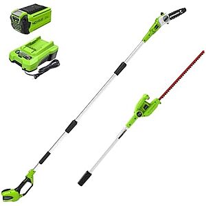 $149.99* | Greenworks 40V 8 in Pole Saw Hedge Trimmer Kit, 2.0 Ah Battery and Charger at Amazon