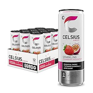 [SnS] $13.27 | 12-Pack 12-Oz CELSIUS Functional Essential Energy Drink (Strawberry Passionfruit) at Amazon ($1.11 each)