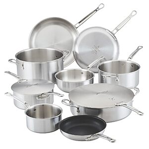 Thomas Keller Insignia by Hestan - Stainless Steel 11 Piece Cookware Set, Induction Cooktop Compatible $826.79
