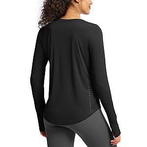 Soothfeel Women's Long Sleeve Crew Neck Workout Tee (Various) $7.94 + Free Shipping w/ Prime or on $35+