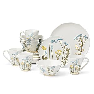 Lenox Wildflowers Stoneware 16-Piece Dinnerware Set for 4 (16-piece dinnerware) $101.84