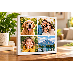 CanvasChamp 8" x 8" Custom 4-Photo Canvas Collage $11.49 Shipped