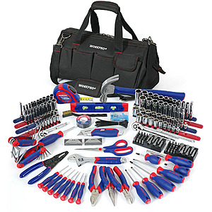 $64.79, FS, WORKPRO 322PCS Mechanics Tool Sets Kit Socket Ratchet 6-Point Repair Tool W/ Bag
