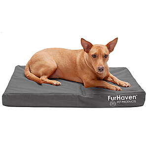 FurHaven Coated Oxford Indoor/Outdoor Deluxe Orthopedic Mattress Pet Bed, Stone Gray, Medium, 1 Count $11.03