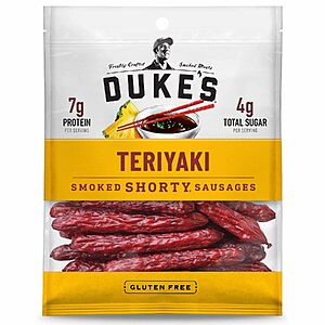 5-Oz Duke's Teriyaki Pork Smoked Shorty Sausages $5.31 w/ S&S + Free Shipping w/ Prime or on $35+