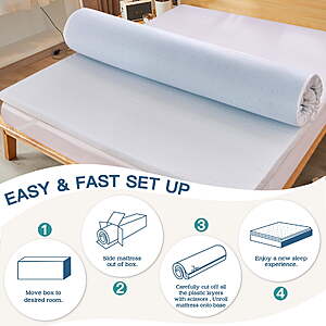 Airensky 3 inch Twin Gel Memory Foam Mattress Topper, Cooling Infused, CertiPUR-US & OEKO-TEX Cover, Pressure Relief(Full) $44.99