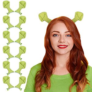 Odtriz 6 Pairs Green Ogre Ears Headband Cute Monster Hair Clips Halloween Cosplay Party Dress Up Costume Accessories $7.49 AC