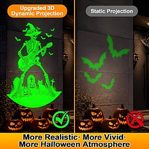 12-in-1 Halloween Projector Lights Outdoor, Dynamic Projection Light $22.55