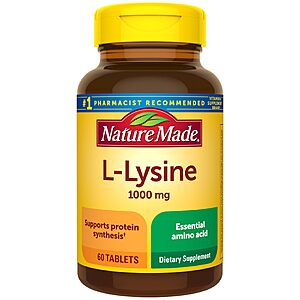 [S&S] Nature Made L-Lysine 1000 mg, 60 Tablets $3.62