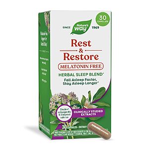 30-Count Nature's Way Rest & Restore Melatonin-Free Sleep Support Capsules $4.75 w/ S&S + Free Shipping w/ Prime or on $35+