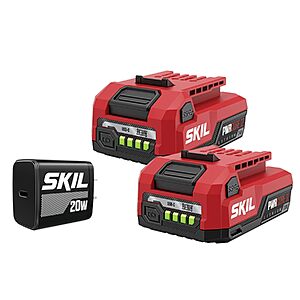 SKIL PWR CORE 12 2-Pack 2.0Ah 12V USB-C Battery & Charger Starter Kit (CB5020A-22) $47.23 + Free Shipping