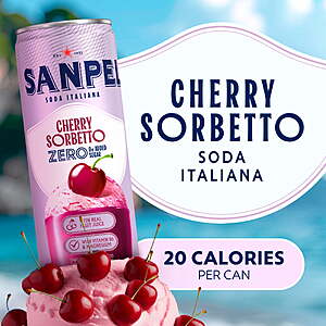 $5.94 get $1.50 Walmart Cash Limit 5: Sanpellegrino Soda Italiana Cherry Sorbetto or Strawberry, 0g Added Sugar, Italian Sparkling Soda 66.954 fl oz