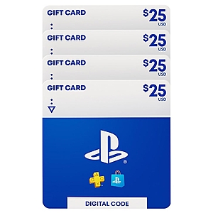 COSTCO MEMBERS: Sony PlayStation - Four $25 eGift Cards Digital Download $90