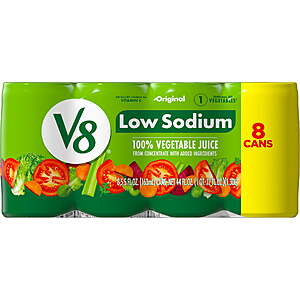 $29.02 WALMART 48 count V8 Low Sodium or  Original 100% Vegetable Juice, 5.5 fl oz Can,