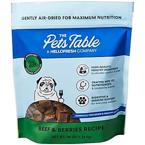 [NEW, SnS, AC] $14.98 | The Pets Table Air Dried Dog Food, Beef & Berries, 3 lb (48 Oz) at Amazon