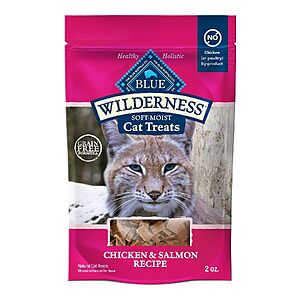 2-Oz Blue Buffalo Wilderness Grain-Free Soft-Moist Cat Treats (Chicken & Salmon) $1.34 w/ S&S + Free Shipping w/ Prime or on $35+