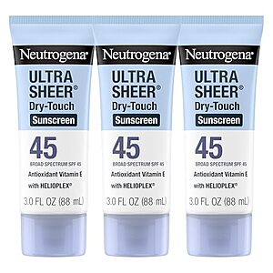 [SnS, AC] $14.66 | 3-Pack 3-Oz Neutrogena Ultra Sheer Dry Touch Sunscreen Lotion SPF 45 at Amazon ($4.89 each)