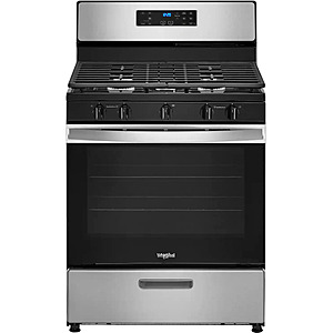 Whirlpool - 30 in. Wide 5 burners 5.1 cu. ft. Freestanding Gas Range with Edge to Edge Cooktop - Stainless Steel $589.99 Bestbuy.com