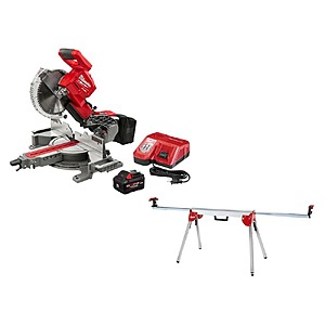Milwaukee M18 FUEL 18V Lithium-Ion Brushless Cordless 10 in. Dual Bevel Sliding Compound Miter Saw Kit with Miter Saw Stand $599