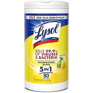 [AC] $3.14 | 80-Count Lysol Disinfecting Wipes Bundle (Lemon & Lime Blossom) at Amazon