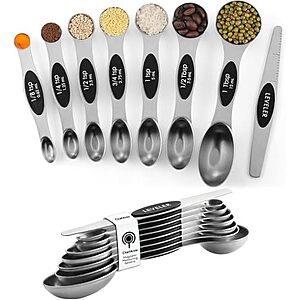 $6.29* | 8-Pack ChefAide Stainless Steel Magnetic Measuring Spoons Set at Amazon