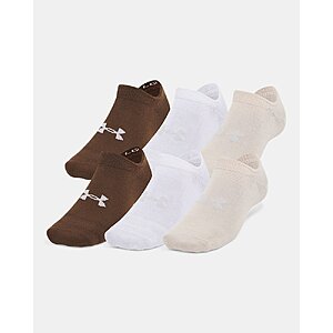 UA Essential Unisex 6-Pack No-Show Socks (Elite Beige/Halo Gray) $10.69  + Free S/H