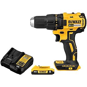 DeWALT 20-Volt MAX 1/2" Compact Brushless Drill/Driver Kit w/ 2.0 Ah Battery $94 + Free S&H