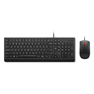 Lenovo Essential Wired USB Full-Size w/Tenkey Keyboard and Mouse Combo, Spill-Resistant Membrane Keyboard, Quiet Island-Style Keys, Microsoft Copilot + Free Shipping $11.04