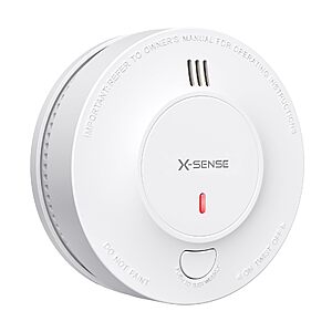 PRIME ONLY: $19.99 X-Sense Smoke Detector, 10-Year Battery, UL 217 Certified, SD2J0AX, 1-Pack AMZ (no wiring needed)