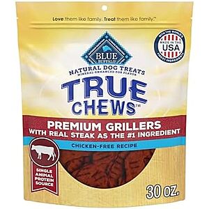[SnS, AC] $8.39* | 30-Oz Blue Buffalo True Chews Premium Grillers Natural Dog Treats (Steak) at Amazon