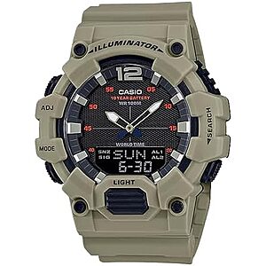 $32.97* | Men's Casio 46mm Classic Analog Digital Display Quartz Watch w/ Black Dial (Tan) at Amazon