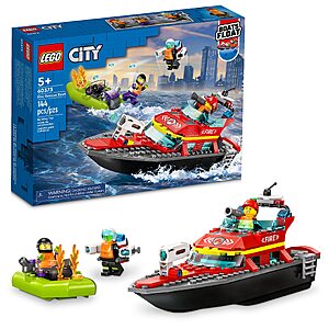 LEGO City Fire Rescue Boat Building Set, Floatable 60373 $24