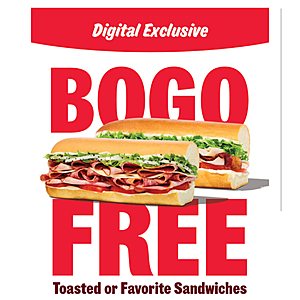 Jimmy Johns - BOGO toasted or favorite sandwiches through 10/12
