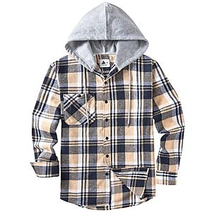 JACKETOWN Men's Flannel Long Sleeve Hoodie - $9.99 after coupon