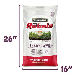 Pennington The Rebels Shady Lawn Tall Fescue Grass Seed Mix, 20 lb as long as $41.77 after 5+subscribe and save
