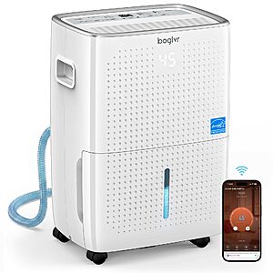 6000 Sq.Ft. Energy Star Dehumidifier 100Pint/Day Smart WiFi w/Drain Hose, Voice & APP control, Adjustable Humidistat.  $229.99