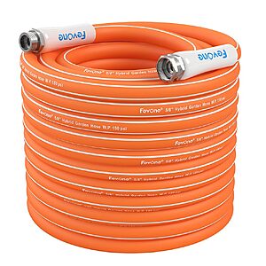 FEVONE 50 ft Hybrid Polymer Garden Hose, Heavy Duty Water Hose $18.49