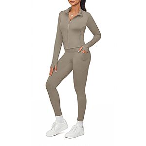 Alaroo 2 Piece Workout Sets for Women Clothing Matching Leggings $13.99