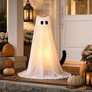 Amazon ~ Halloween Lighted Ghost Cat Decor 2.2 ft tall $15.59 w/coupon
