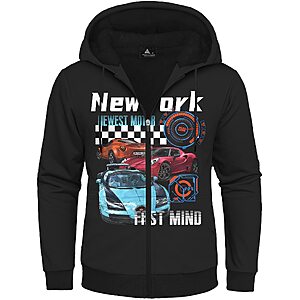 Flannel Hoodies for Men Heavyweight Fleece Sweatshirt Full Zip Up Thick Sherpa Lined Jacket - $12.49 after coupon